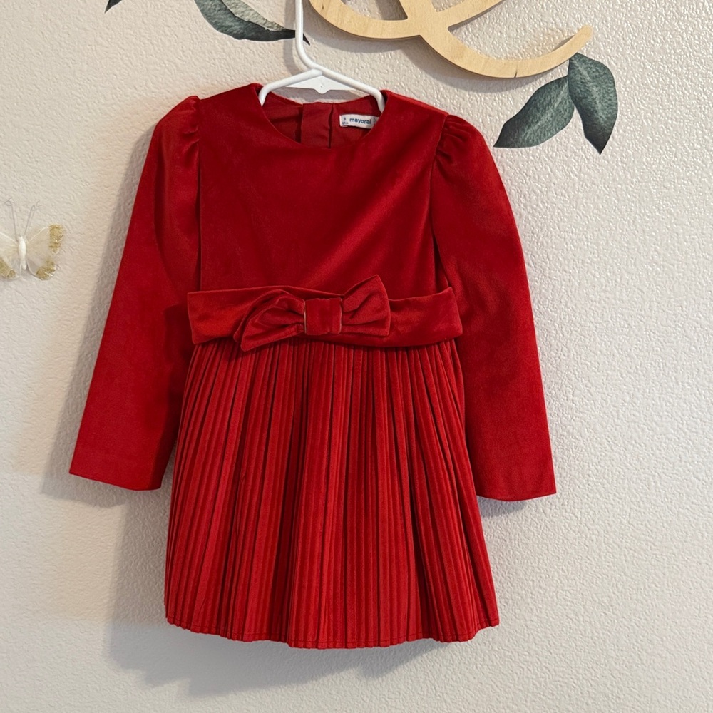 Mayoral Red Formal Kids Dress with Bow